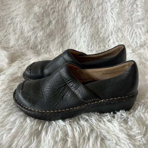 Born Leather Mules Womens Size 39 Black Leather Comfort Slip On - Picture 5 of 7
